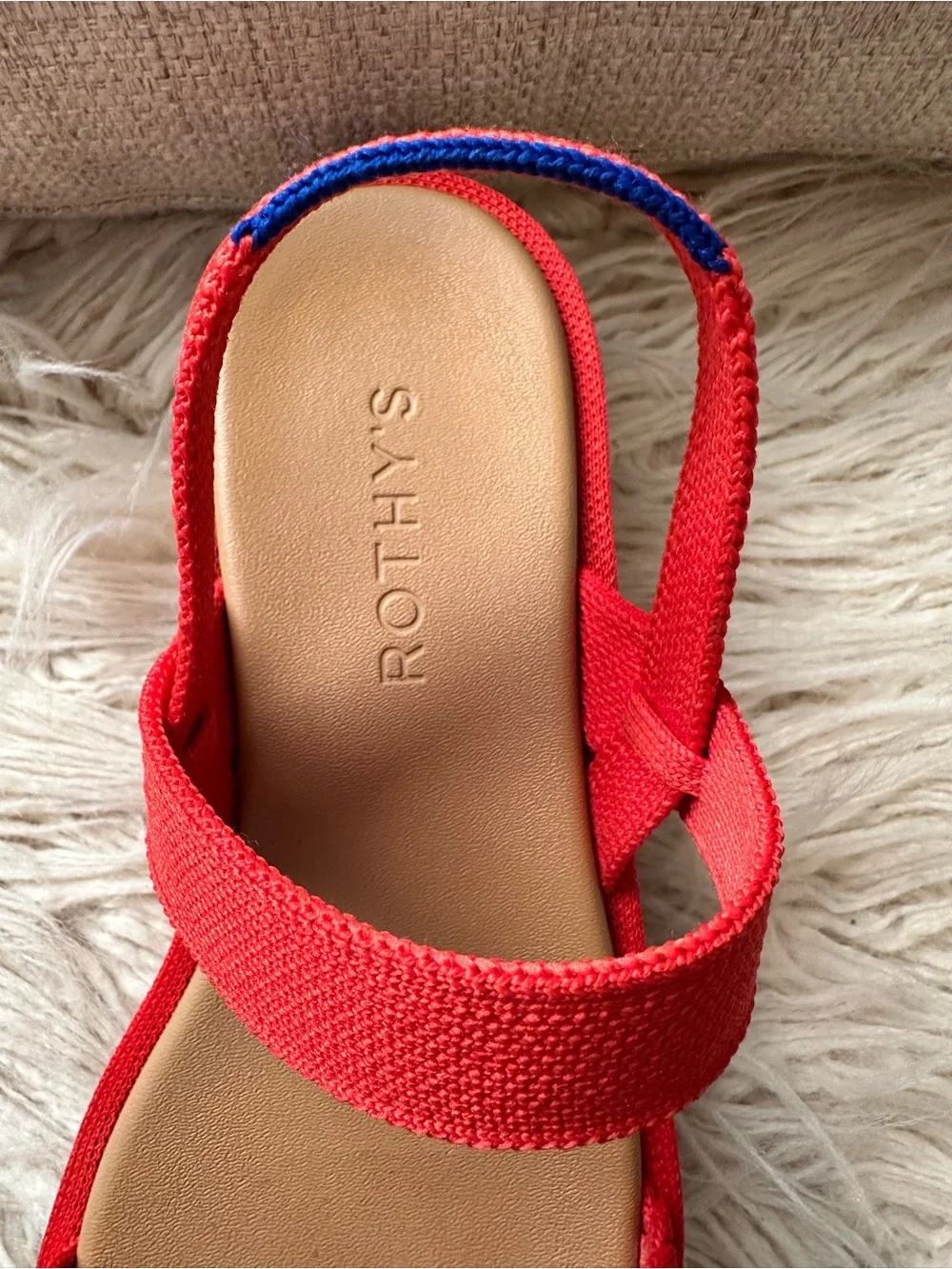 Rothy's The Lightweight Wedge Platform Sandal in Red Hot ♥️ Women’s size 6.5 - Picture 4 of 12